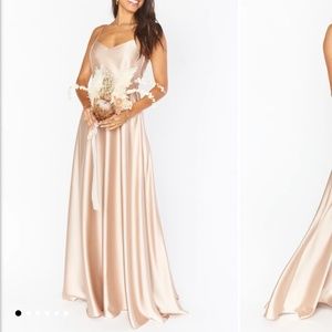 Show Me Your MuMu Faith Maxi Dress in Champagne Luxe Satin Size M